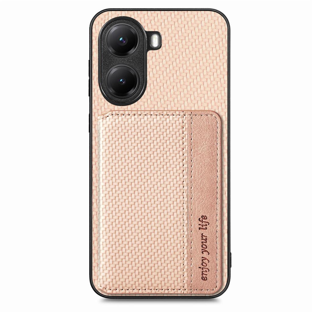 For Xiaomi Redmi Turbo 4 5G Case RFID Blocking Carbon Fiber Leather Phone Back Cover with Card Holder