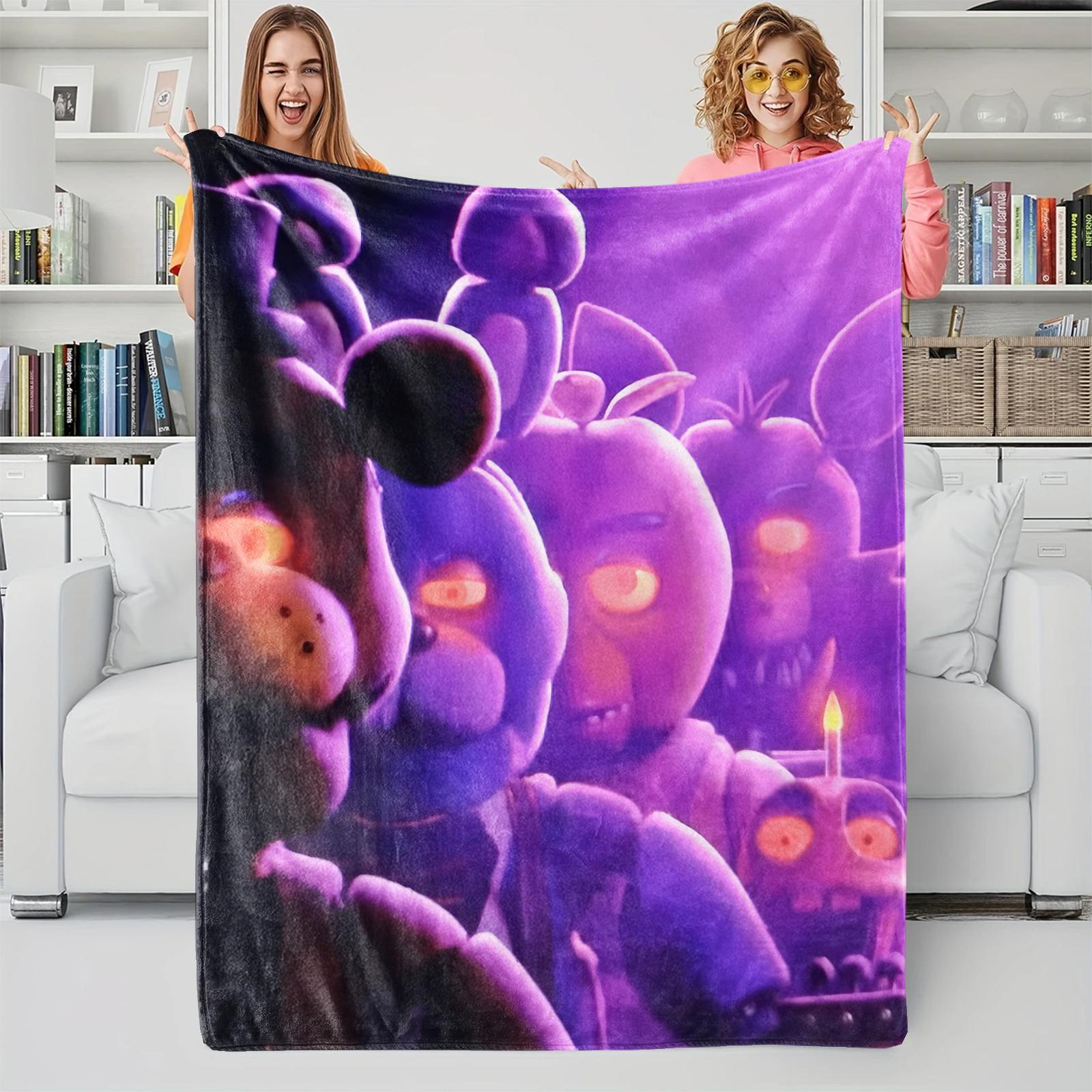 

FNAF Purple Haze Flannel Blanket Soft Warm Skin-Friendly Nap Throw For Office Home Sofa Bed Cover Travel Camping Trendy Gamers 100x150cm