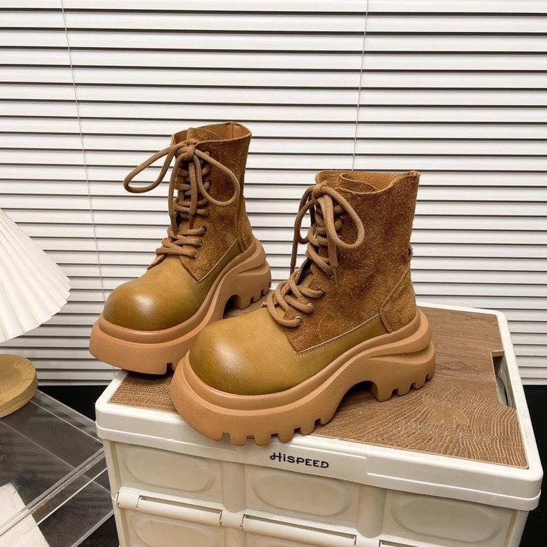Jiayun 2025 New Spring and Autumn Thick-soled Heightening Martin Boots Women's Comfortable Casual Shoes Low-top Simple Sports Shoes Women
