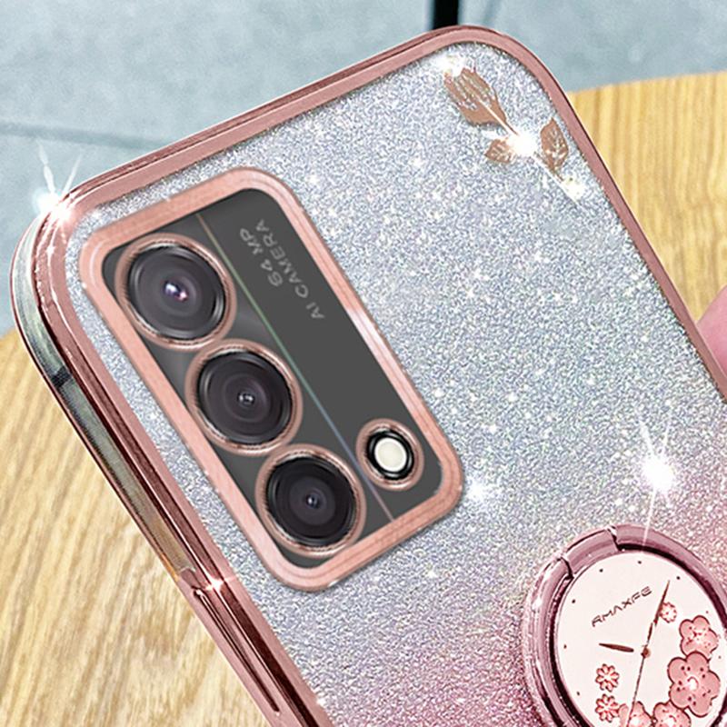 KADEM For Oppo A74 4G/F19/F19s/A95 4G/Reno6 Lite Case Glitter TPU Kickstand Phone Cover