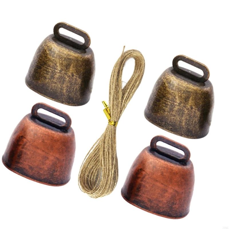Durability Iron Livestock Bells Rope Attachment Outdoor Farm Decoration Retros Metal Bells with Cord J0MC