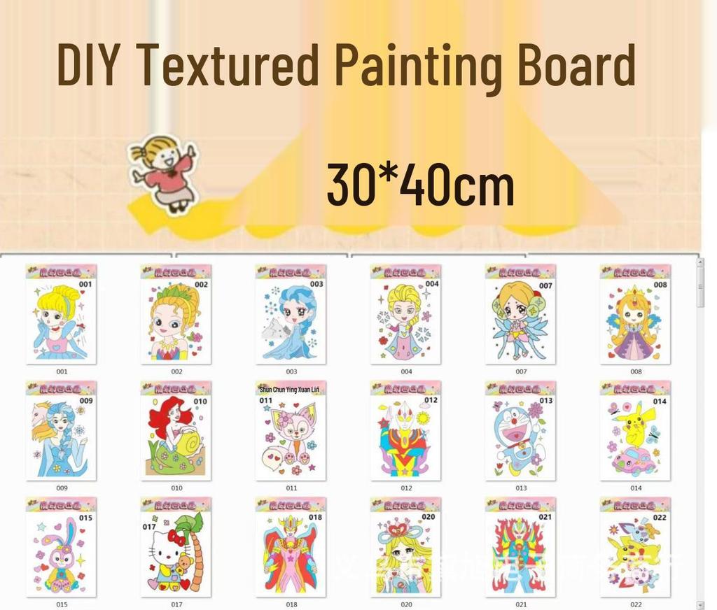DIY 3D Embossed Graffiti Painting Set for Kids with Folding Easel