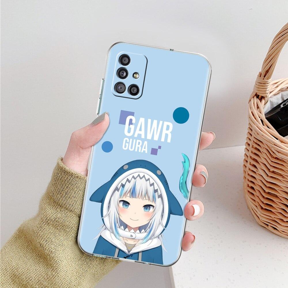 Gawr Gura Hololive Shark Anime Phone Case For Samsung Galaxy A51 A71 A21S A12 A11 A31 A41 A52 A32 5G A72 A01 A02S Clear Cover