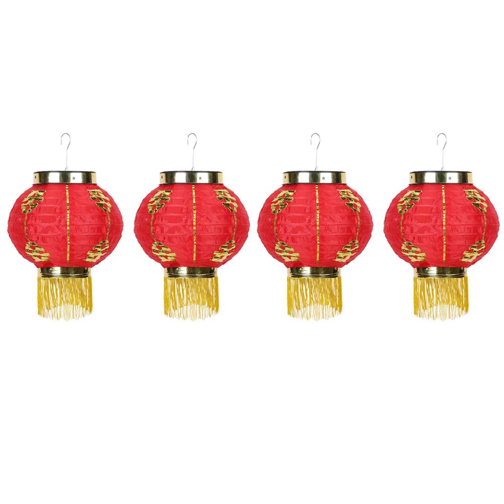 20CM Chinese Flocking Red Cloth Lantern Spring Festival Door Hanging Lamp Street Pendant for Traditional Outdoor Home Decoration