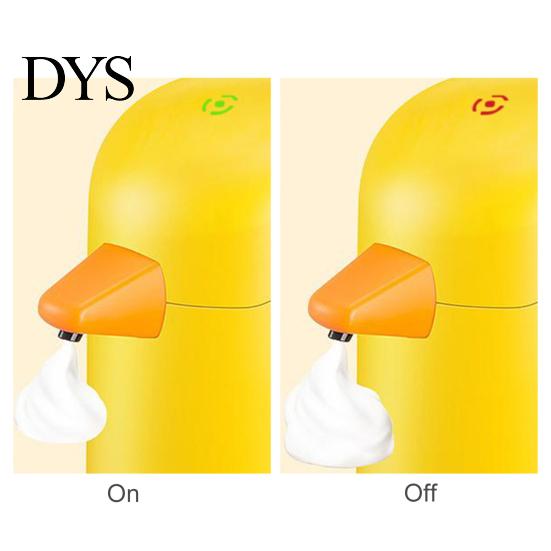 Gelber 220ml Seifenspender Cartoon Ente Design Nachfüllbar Batteriebetrieben Verstellbar Lagerung ABS Automatische Induktion Händedesinfektionsmittel für Küche