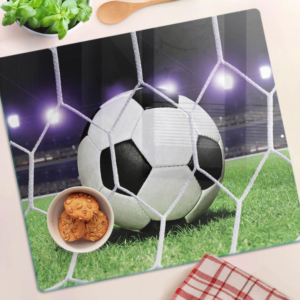 Hartowana Deska Kuchenna Szklana Z Ozdobną Grafiką Piłka Stadion 60X52 Cm