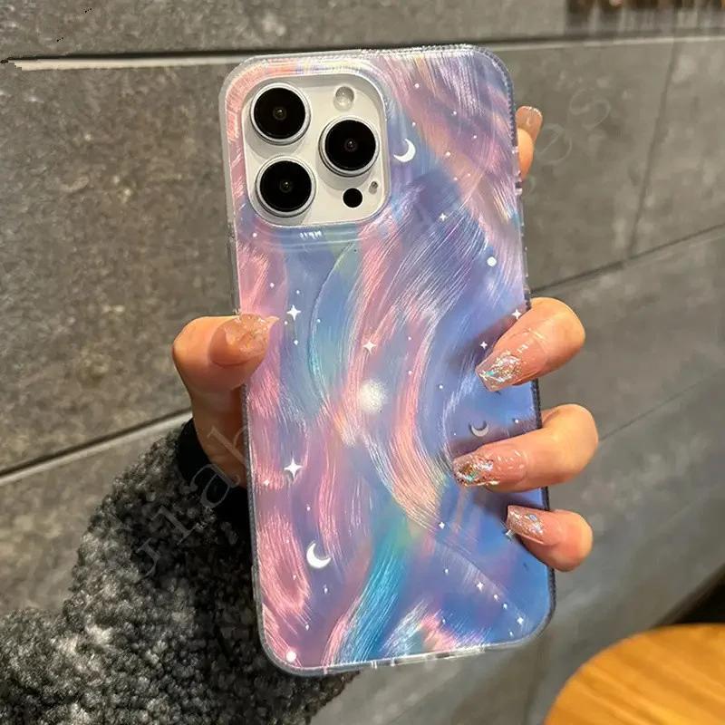 

Blue Gradient Iridescent Feather Art for iPhone 17 16 15 14 13 12 11 16E Series Pro Max Plus Double Layer Protection iphone 12 Pro