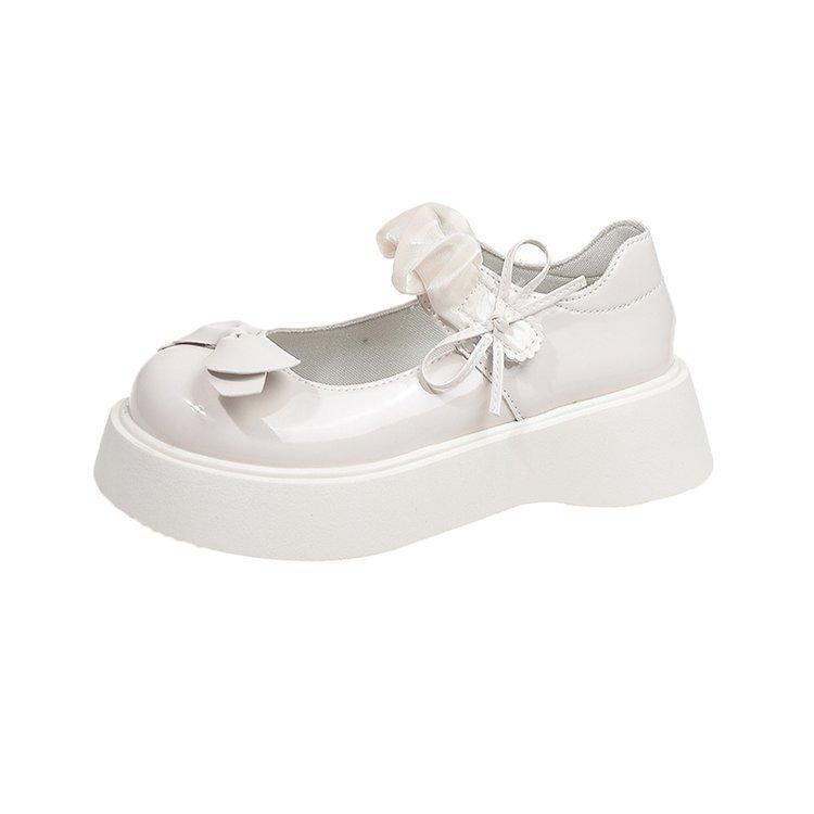 

[Youshilai] Japanese jk cute platform small leather shoes women 2025 spring bow Mary Jane shoes women 40