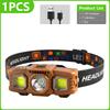 1000LM EDC Super Bright Headlamp USB Rechargeable Head Torch Red Light Mode Running Emergency Mining Safety Tiltable Head Torch