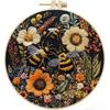 1set Bee and Flower Cross-Stitch Embroidery Kit, Easy Style for Beginners, Includes Illustrated Tutorial and Tools, DIY Embroidery Craft Kit