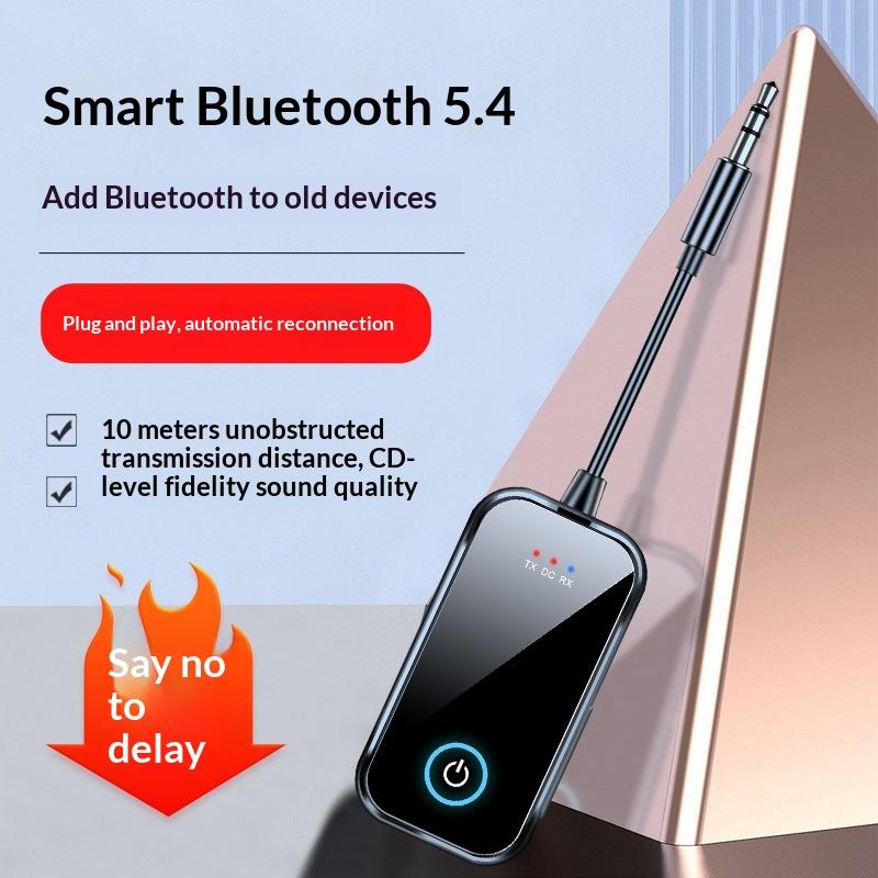 Bluetooth 6.0 Aux Audio Transmitter Receiver 2 In 1 Wireless Adapter 3.5Mm With Mic Hifi Stereo Music For Car Tv Pc Airplane