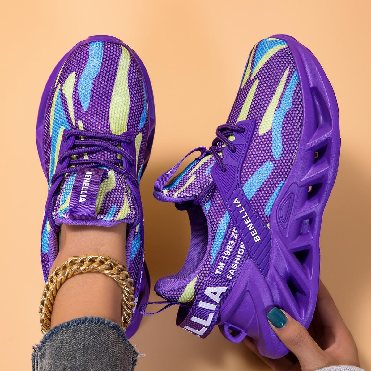 

Летние женские спортивные кроссовки для бега и повседневной носки из дышащей износостойкой амортизирующей сетки с острыми лезвиями 40 фиолетовый