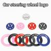 hijk1 ABS Carbon Fiber Pattern Car Logo Steering Wheel Decoration Sticker Accessories For VW R Gti Line Passat Golf 5 6 Polo Scirocco