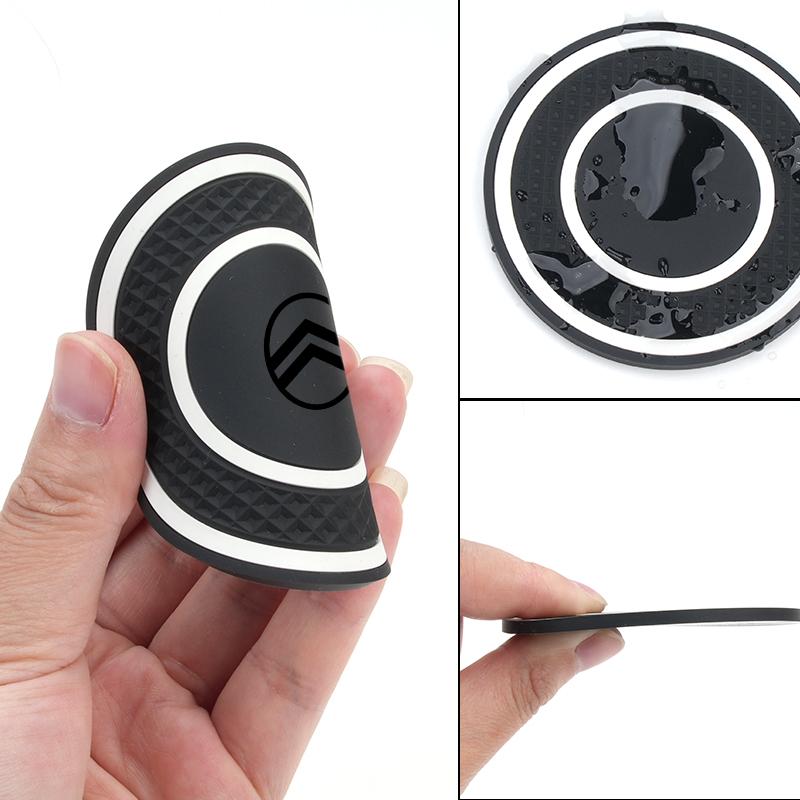 Silicone Double Ring Car Cup Mat Anti-Slip Insert For Citroen C4 C3 C5 C1 C2 C-Elysee Berlingo Picasso Jumpy Cactus Aircross aia256