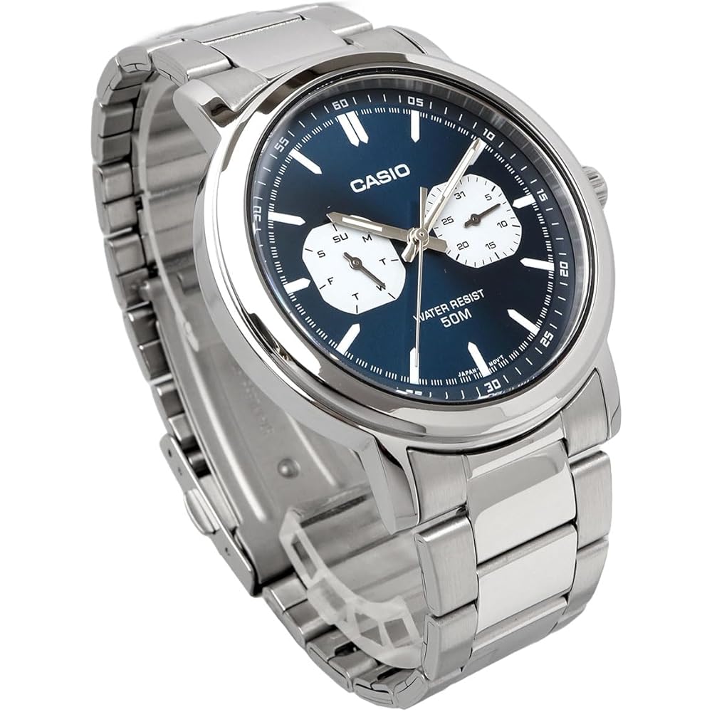 Casio Standard Quartz Men's Watch MTP-E335D-2E1V Multi-Calendar Silver Blue Overseas Model