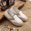 Spring new women's single shoes one-pedal fisherman shoes retro style linen round head casual cotton and linen shoes old Beijing cloth shoes