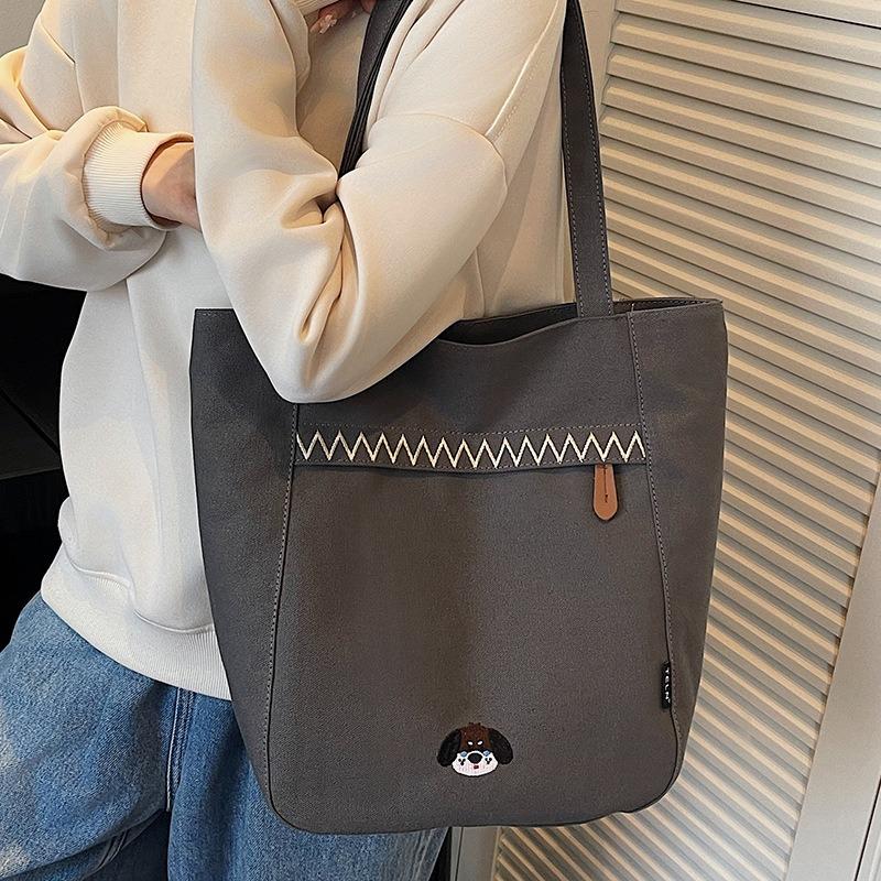Autumn new bag solid color large capacity shoulder bag women's simple bucket bag underarm bag women's bag