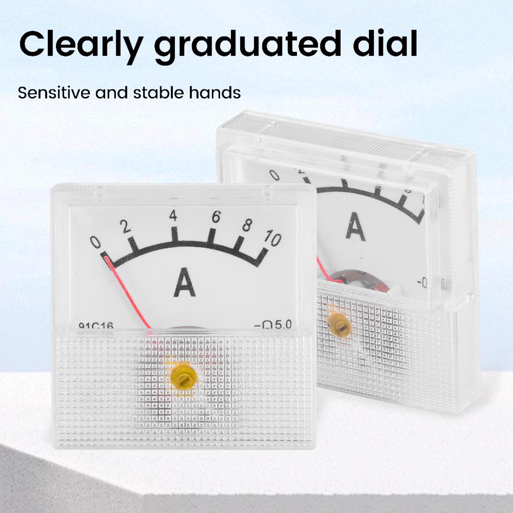 91C16 Pointer Ammeter Tester DC Analog 10A 20A 30A 50A Panel Mechanical Pointer Type Amper Meter Current Measuring Meter