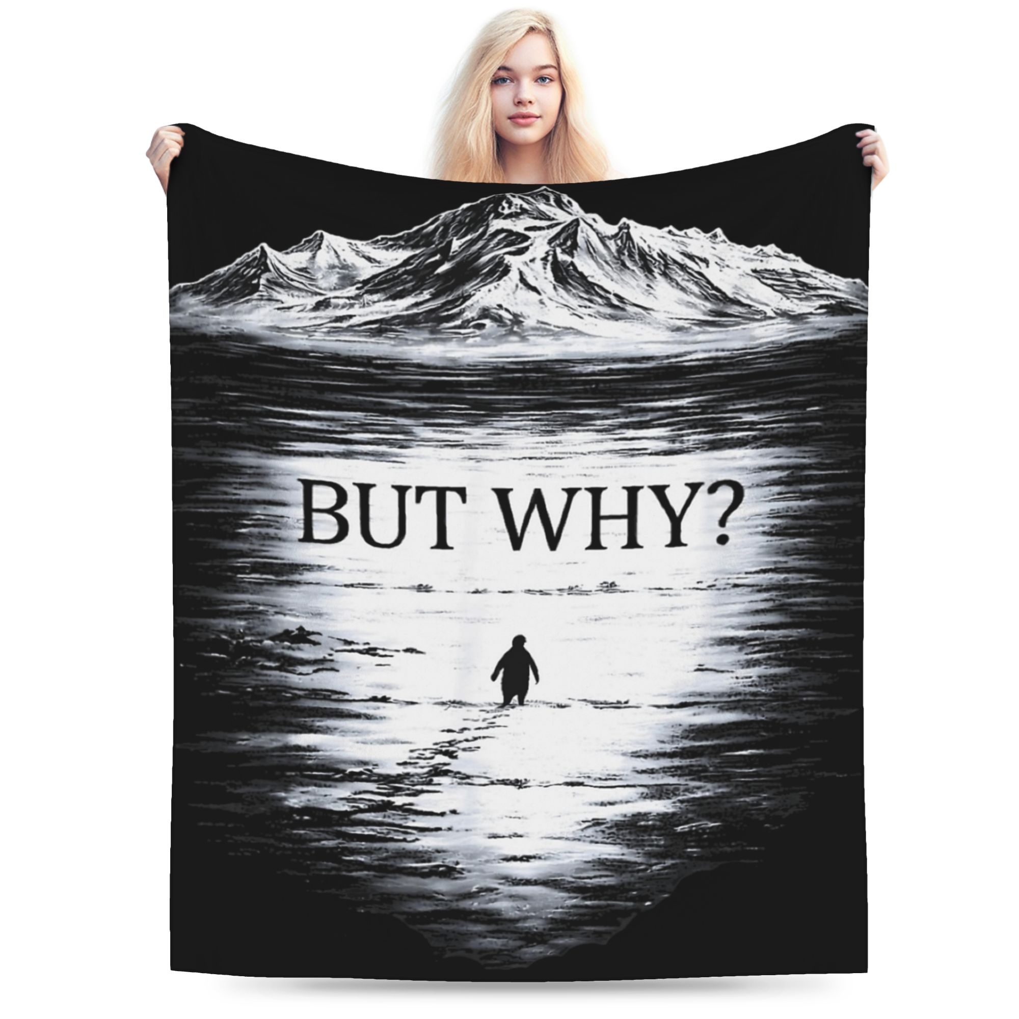 

But Why Nihilist Penguin Meme Blanket Ultra Soft Throw Blankets for Bed 50x60 Inch Multiple Sizes Bedspreads 75x90cm