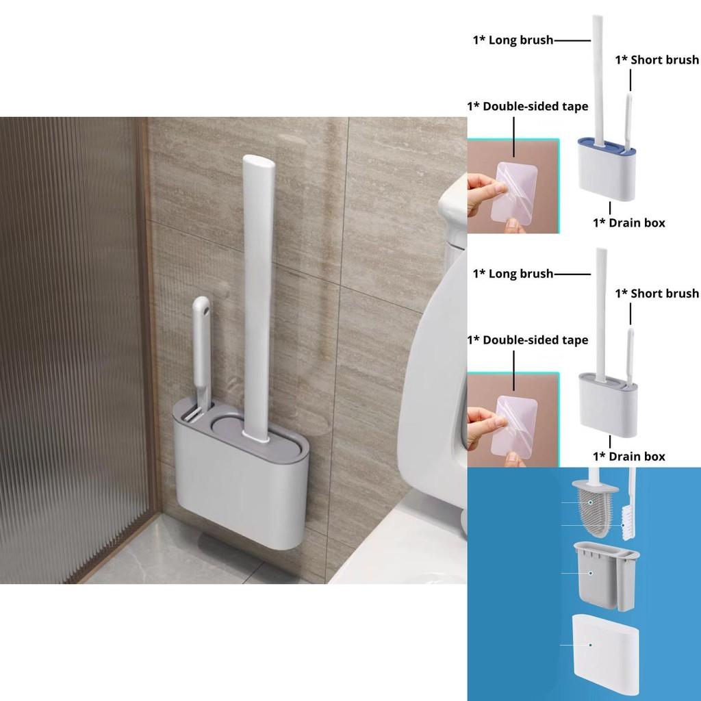 Premium Silicone Toilet Brush Wall-mounted Home Use No Drilling Necessary