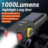 1000LM Outdoor Bike Light Front Lamp Solar Rechargeable LED Dual Battery Bicycle Light Waterproof Headlight Bike Accessories
