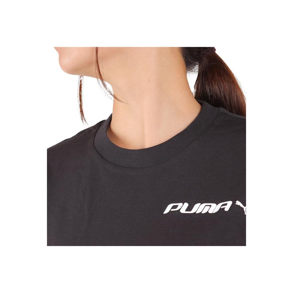 Puma Letter Pattern Sports Short Sleeve T-Shirt Women Tops Black 680702-01