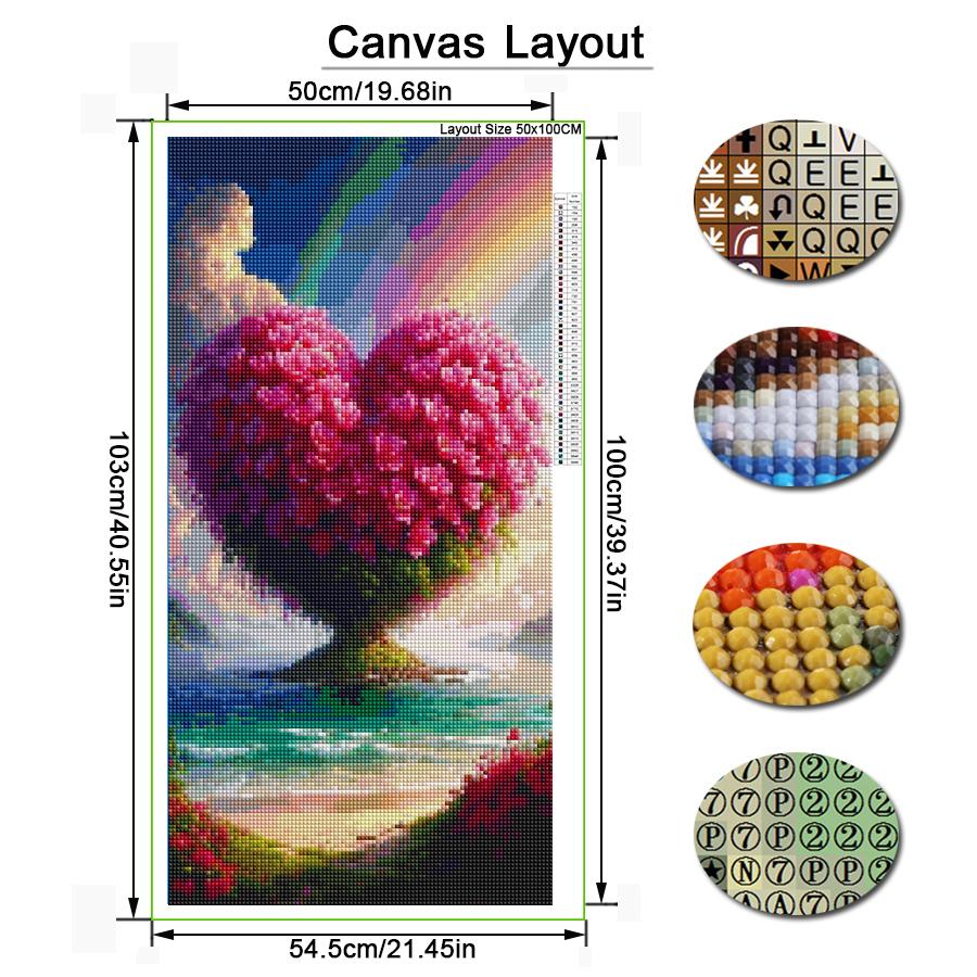 Diy Diamond Mosaic Love Tree Landscape Large Size Diamonds Painting Full Drill Rhinestone Embroidery Jewelry Cross Stitch Kits Wall Decor
