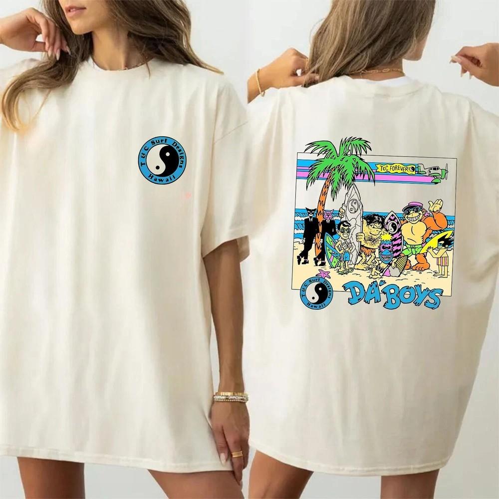 

T&C Surf Challenge Retro 80s T-shirt White 2 sides Cotton T-Shirt BT1354 Unisex T-Shirt L