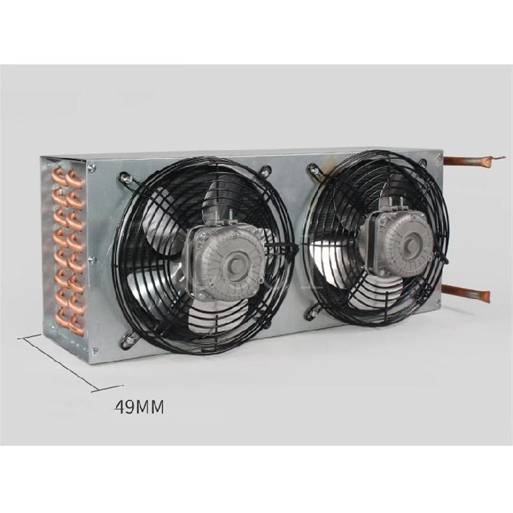 264mmx150mmx60mm Double Air Outlet Condenser Evaporator Water-cooled Finned Copper Tube Radiator Heat Sink Instrument Cooler