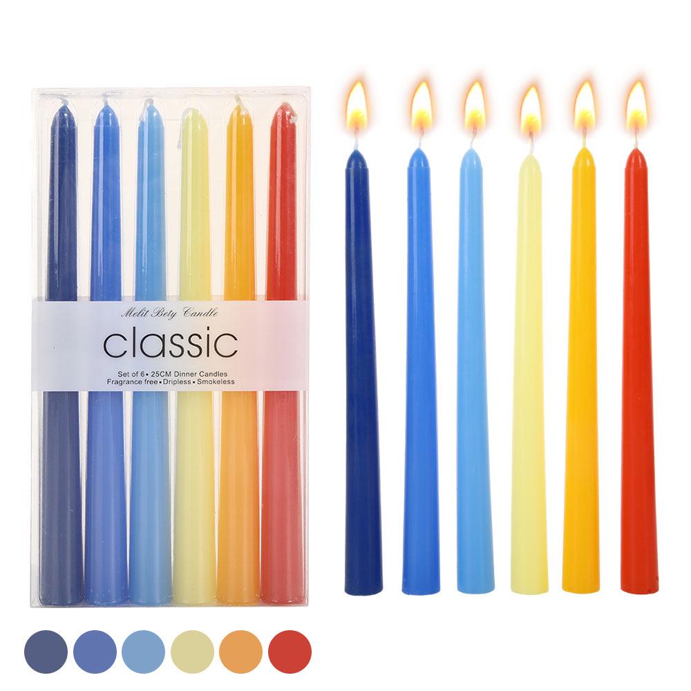 10-inch Dopamine Color Taper Candle for Romantic Weddings and Home Decor