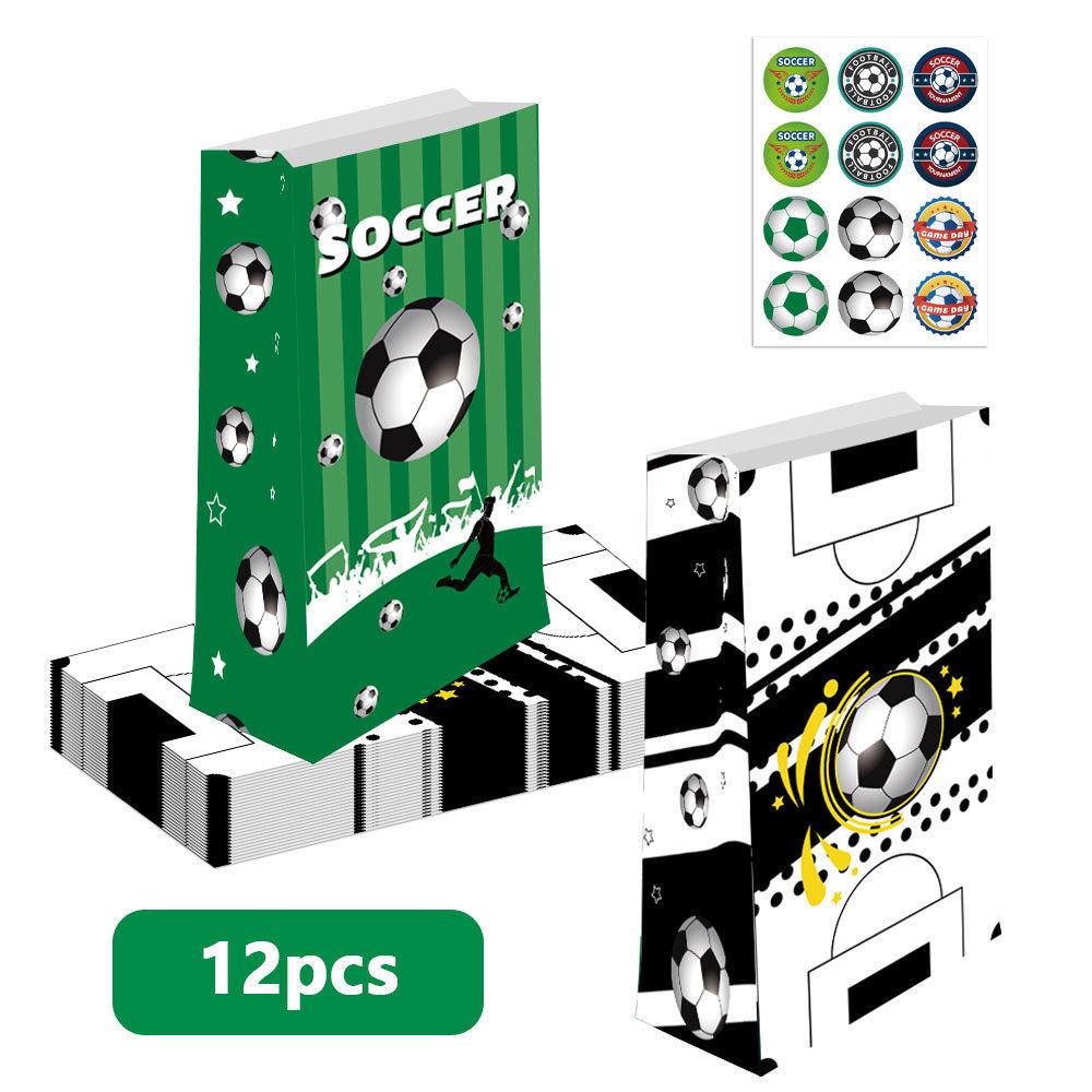 European World Cup Football Green Field Sticker Set in Cowhide Paper Bag