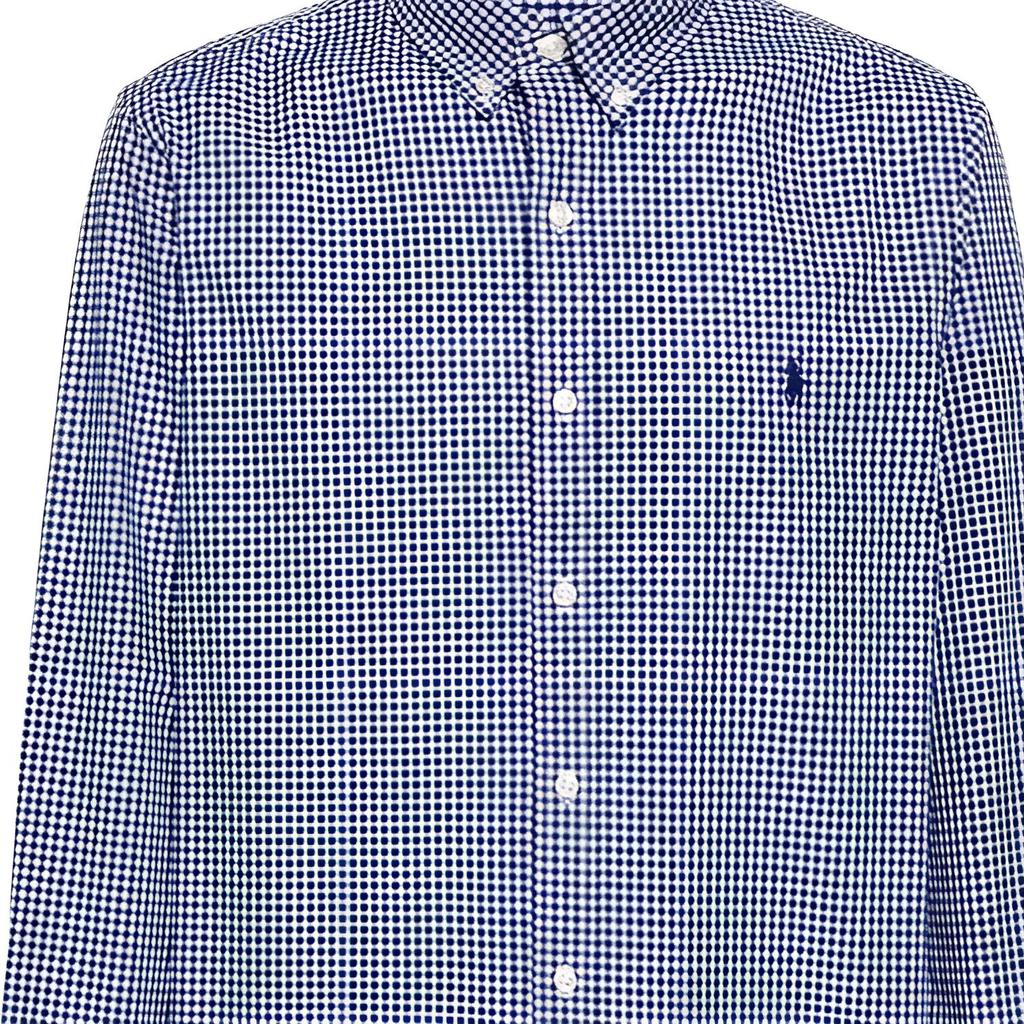 Polo Ralph Lauren SS24 Plaid Slim Fit Single Breasted Long Sleeve Shirt Men Shirts Navy-Blue 710929345-002