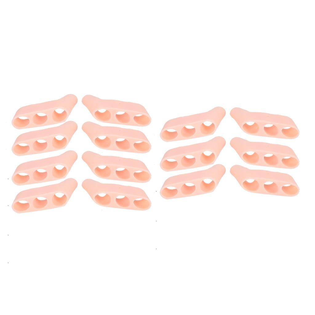 7 Pairs 3 Hole Little Toe Separator SEBS Hallux Valgus Toe Corrector Separation ToolBright Skin Color