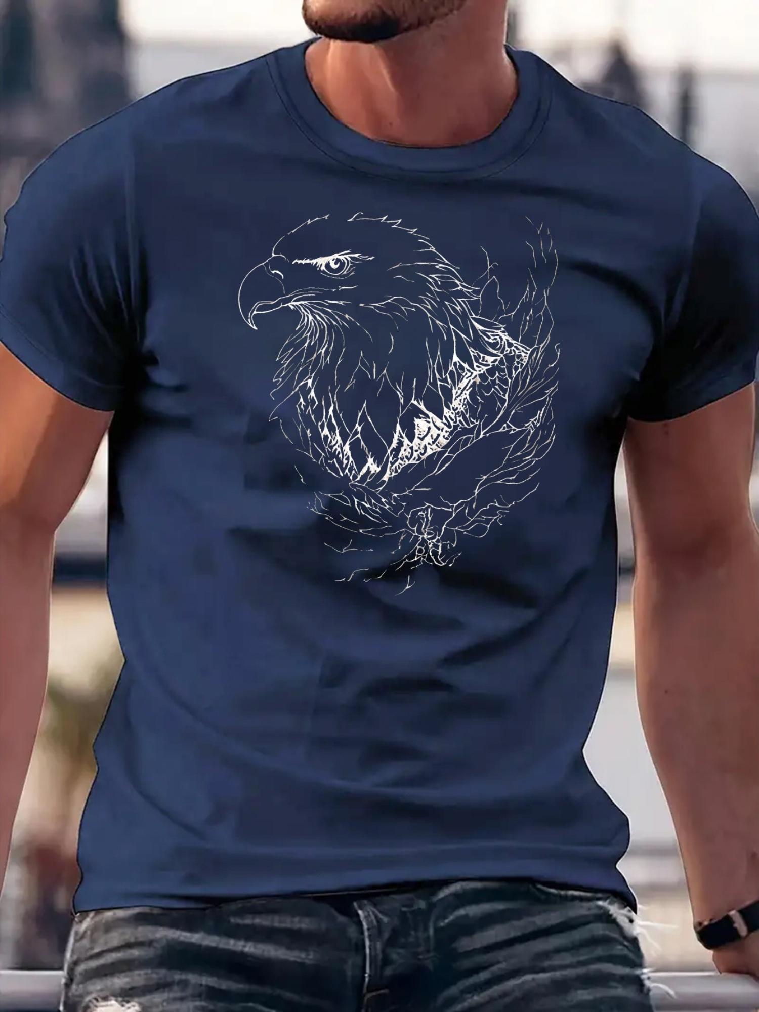 Navy Blue Eagle Graphic T-shirt - Cotton Blend XL
