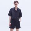 Moseu Elastic Waist Sweat Shorts_Black