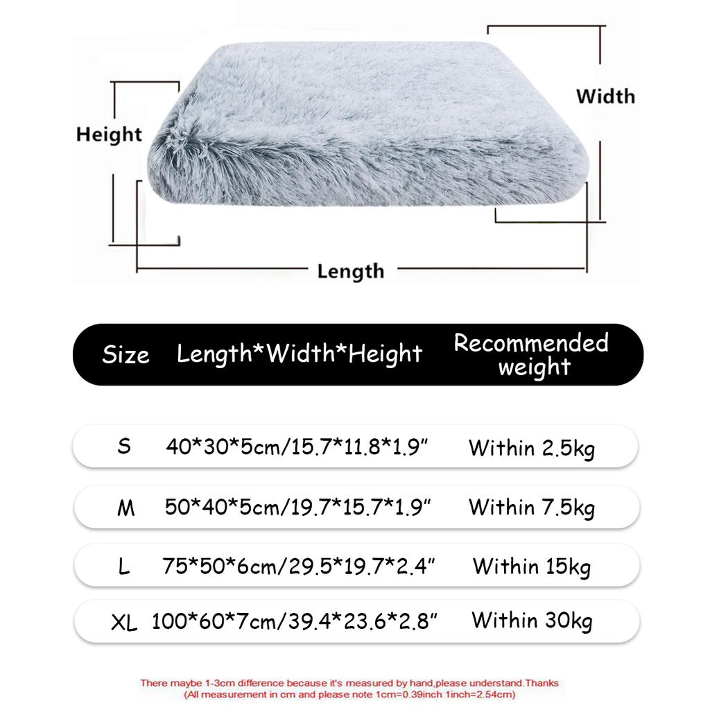 Covoraș pătrat cu grămadă lungă pentru animale de companie Casă pentru pisici pentru câini Pat pentru câini Covoraș detașabil, cu fundul anti-alunecare, canapea pentru somn adânc, iarnă, paturi calde pisici