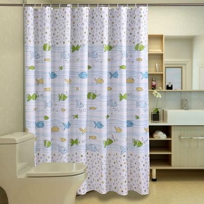 Small Fish Bubble Polyester Shower Curtain Thickened Waterproof Mildew Resistant Bathroom Bath Partition Universal Curtain