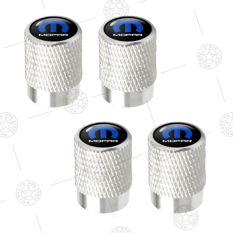 

4pcs Mopar Logo Car Wheel Tire Valve Caps Air Stem Aluminum Accessories For Challenger 1500 2500 3500 Ram Charger Cherokee
