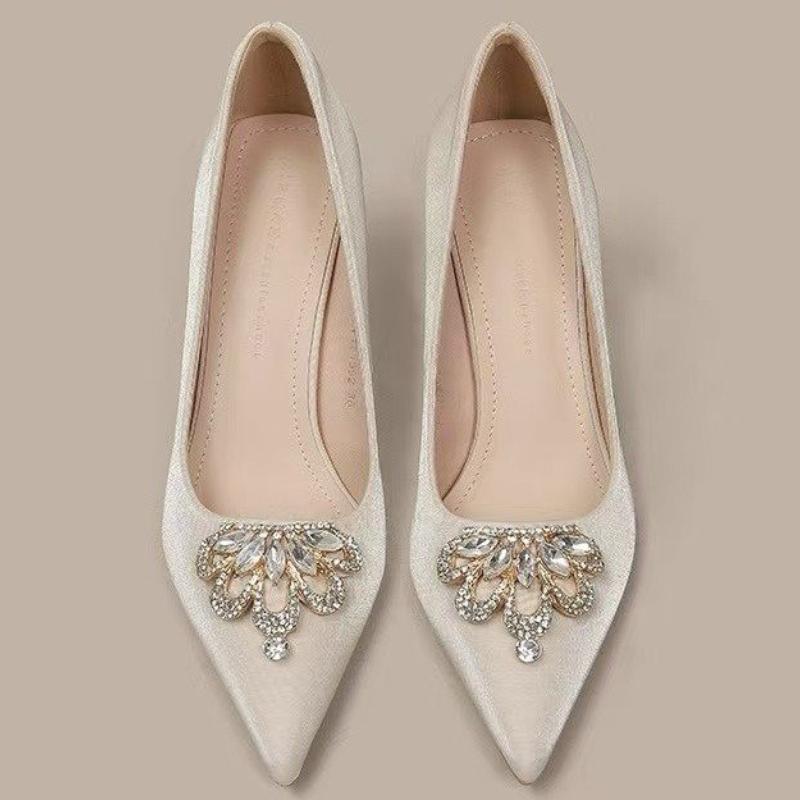 Leisure Sandals for Women Slides Casual Strange Mid Heels Classic Shoes Women Bling Bright diamond Pointed Toe Summer Sandals