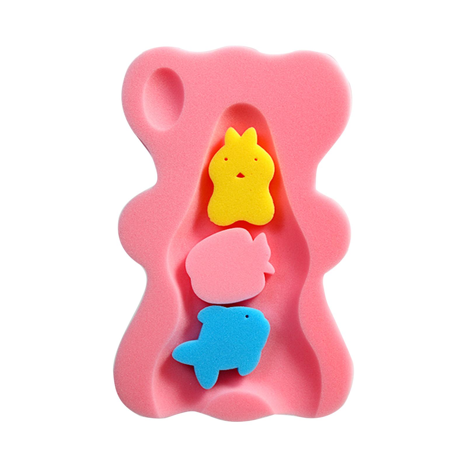 

Дитячий килимок-губка для купання, подушечка для душу для новонароджених, потовщена необхідна сітка для купання, килимок-подушка для комфортного купання рожевий