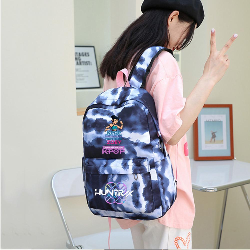 3Pcs/set Cartoon Demon Hunters Printed Backpack with Lunch Bag Pencil Case for Teenager Girl Boy Large Capacity Waterproof Bookbag Gift Mochila
