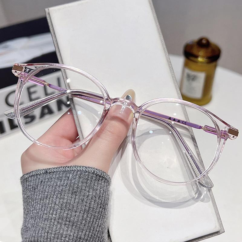 Transparent Computer Glasses Frame Women Men Anti Blue Light  EyeGlasses Retro Round Blackout Spectacles Optical Lenses Eyewear