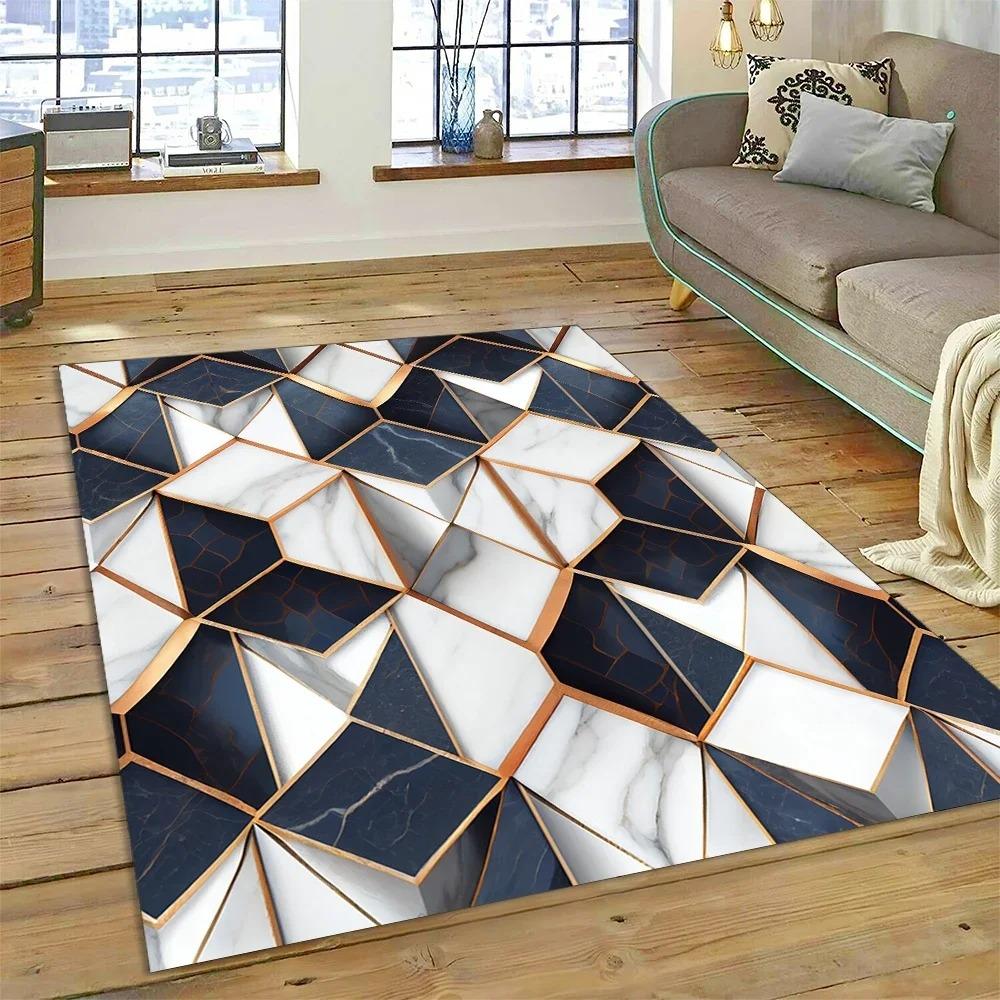 Luxusní abstraktní mramorový koberec pro obývací pokoj, pohovku, domácí dekoraci, velké koberce, protiskluzová podložka na podlahu k posteli do ložnice, kávový stolek