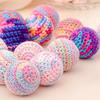 Cute Hand-Knitted Cat Toys Ball Woolen Yarn with Bell Inside Cat Ball Toy Colorful Interactive Kitten Toys for Indoor Self Play