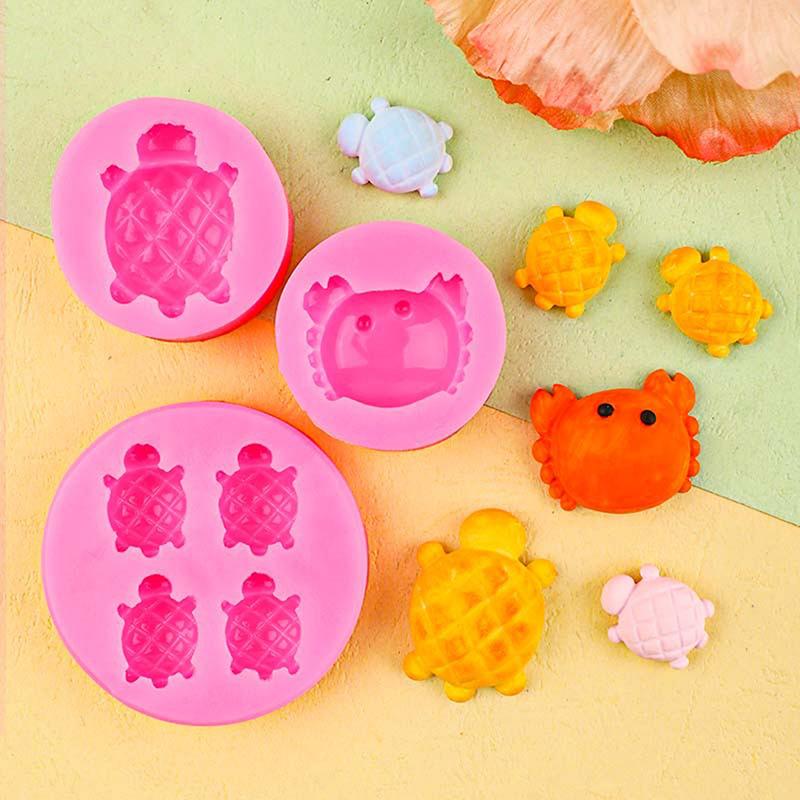 Cute Turtle Crab Shaped Silicone Mold Fondant Chocolate Mould Diy Cake Dessert Mould Homes Kitchen Baking Diy Supplies