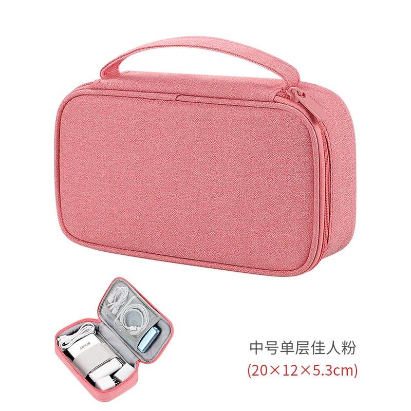 Travel Organizer Bag Cable Digital Accessories Storage Bag Portable Waterproof Double Layers Storage Bags Power Hard Drive Case