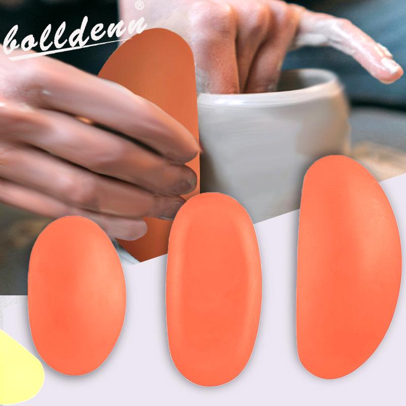 Oval Silicone Clay Sculpting & Trimming Tools - Multi-Size Set for Pottery & Art 3-Piece Set