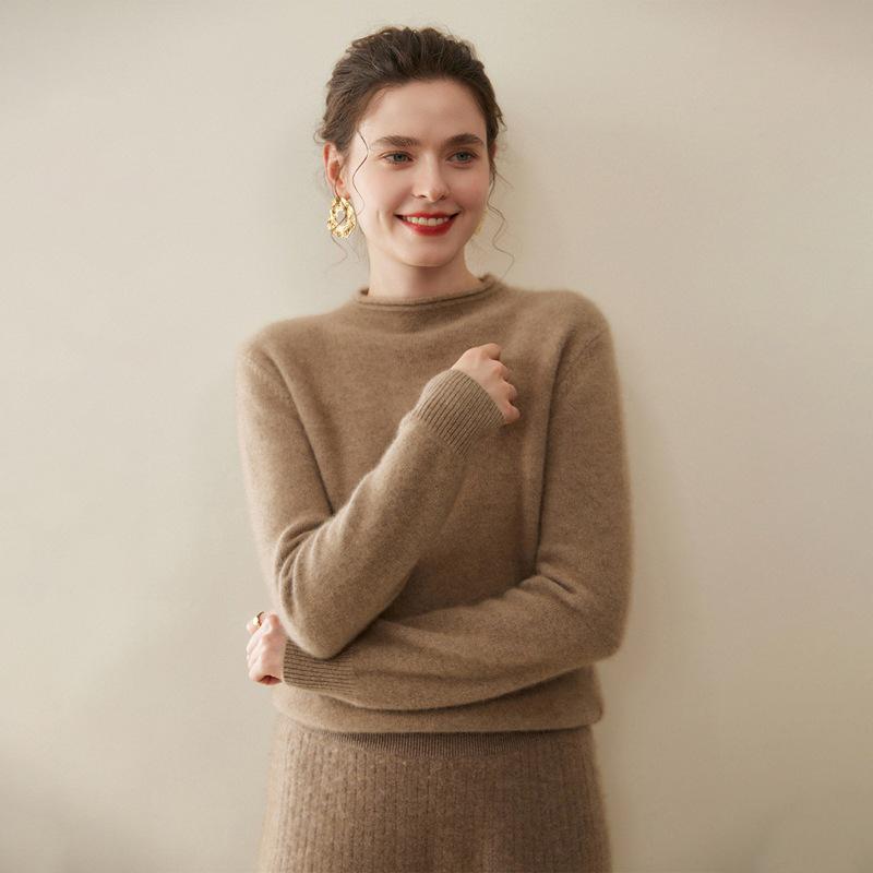 2025 Autumn/Winter Women's High Neck 100% Pure Cashmere Soft Knit Sweater - Thick, Skin-Friendly Inner Layer.