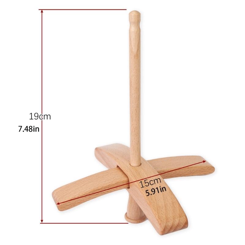 Crosses-Shaped Wooden Turkish Spindle Drop Spindle Crocheting Spinner Tool Sewing Accessories for Yarn Weaving Wool