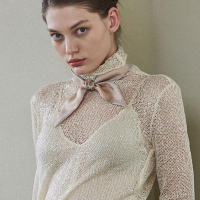 ANA MAISON Sequin House Twilly Silk Scarf [PMT-1405]